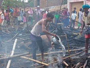 Fire caused by electric spark property worth lakhs including 10 cattle burnt to ashes 3