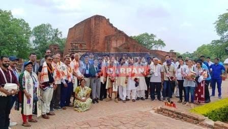 जी 20 लेबर इंगेजमेंट ग्रुप में शामिल 14 देश के 49 प्रतिनिधियों ने नालंदा खंडहर का किया दीदार
