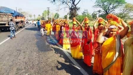 नगरनौसा में निकली दो दिवसीय अखंड कीर्तन कलश शोभायात्रा