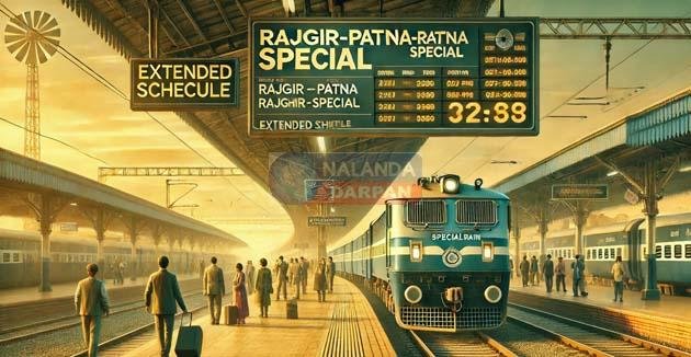 Extension of Rajgir-Patna-Rajgir and Rajgir-Kiul-Rajgir special trains Extension of Rajgir-Patna-Rajgir and Rajgir-Kiul-Rajgir special trains