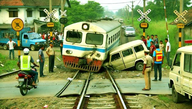 अवैध रेलवे क्रॉसिंग: बोलेरो से टकराई दानापुर-राजगीर पैसेंजर ट्रेन, बड़ा हादसा टला 6 Illegal railway crossing: Danapur-Rajgir passenger train collides with Bolero, major accident averted