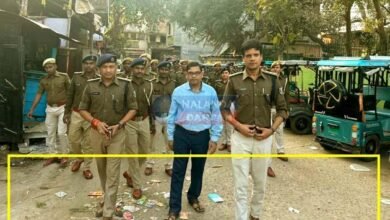 Police-administration flag march passed over garbage heap in Islampur
