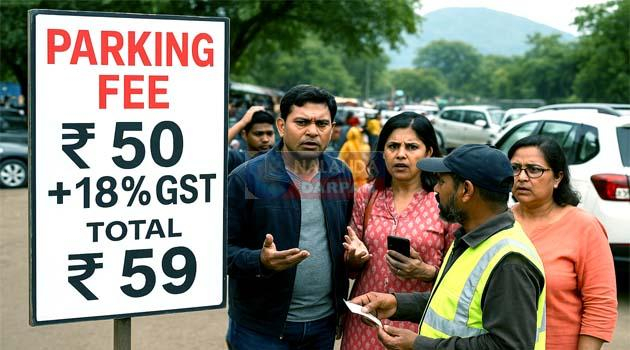 राजगीर में पर्यटकों से 18% GST के साथ पार्किंग शुल्क की वसूली से सैलानी हैरान 1 Tourists are surprised by the collection of parking fee with 18% GST from tourists in Rajgir