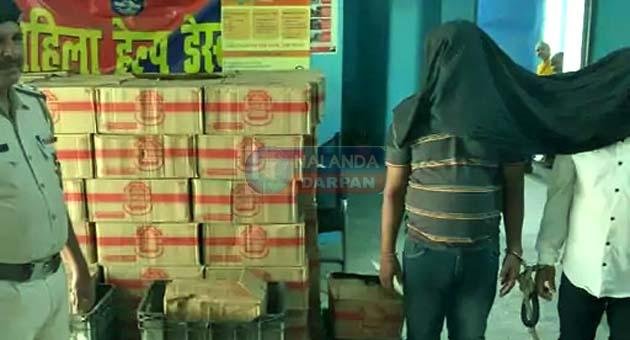 नालंदा पुलिस की बड़ी कार्रवाई: 11 लाख की शराब बरामद, 2 तस्कर गिरफ्तार