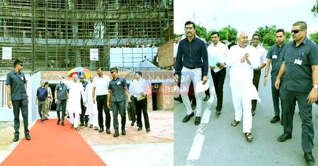 CM नीतीश ने राजगीर क्रिकेट स्टेडियम और बुद्ध सर्किट फोर लेन का किया निरीक्षण
