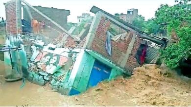 Falgu river wreaks havoc in Ekangasarai Roads broken crops submerged dozens of villages inundated