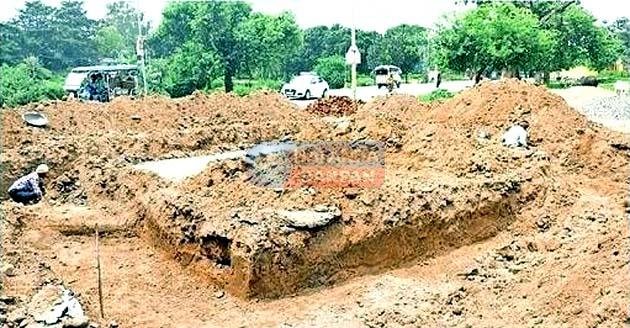 Illegal construction in Ajatashatru Stupa protected area ASI lodged FIR against EO