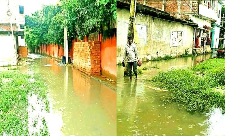 हिलसा नगर में जलजमाव से महामारी का खतरा, लोग त्रस्त 1 Waterlogging in Hilsa town poses threat of epidemic, people distressed