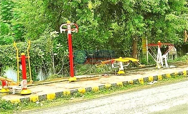 Wonderful open gym in Rajgir, beauty of footpath, facility or waste