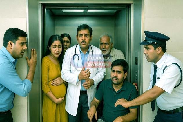 प्रसुता-दिव्यांग मरीज संग 40 मिनट तक लिफ्ट में फंसे सिविल सर्जन!