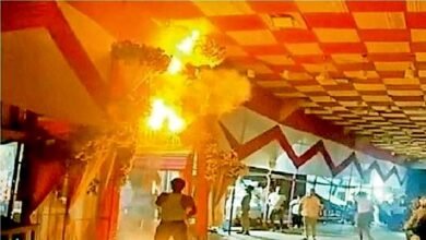 A fire broke out in the puja pandal of the Badi Durga Temple causing chaos in the dark of the night