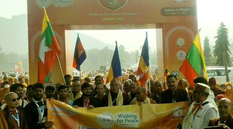 The Jethian Rajgir Dhamma pilgrimage concluded at Venuban with a message of global peace