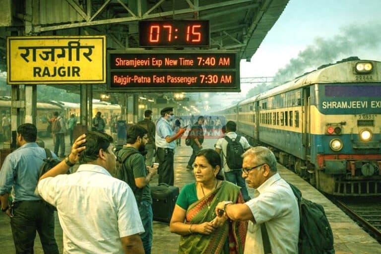 राजगीर से खुलने वाली दो ट्रेनों के समय में बदलाव से यात्रियों में असमंजस