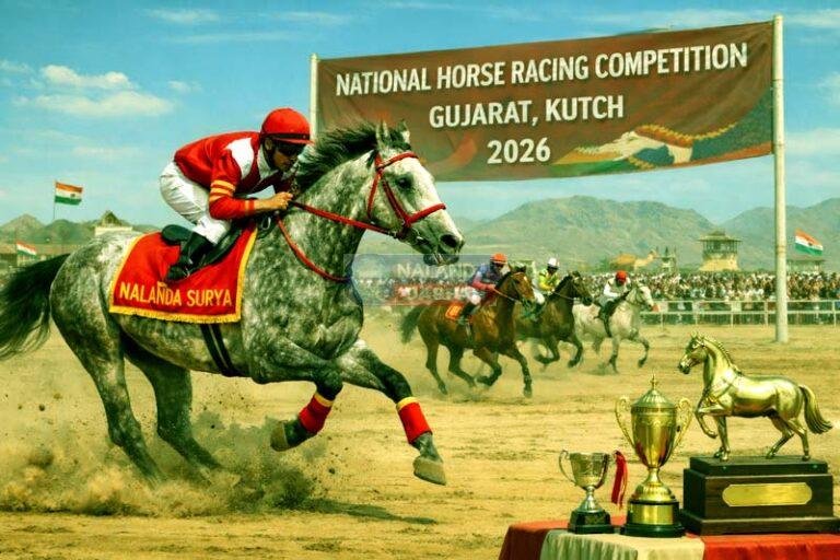 गुजरात की रेत पर राष्ट्रीय घुड़दौड़ में दौड़ेगा ‘नालंदा सूरज’