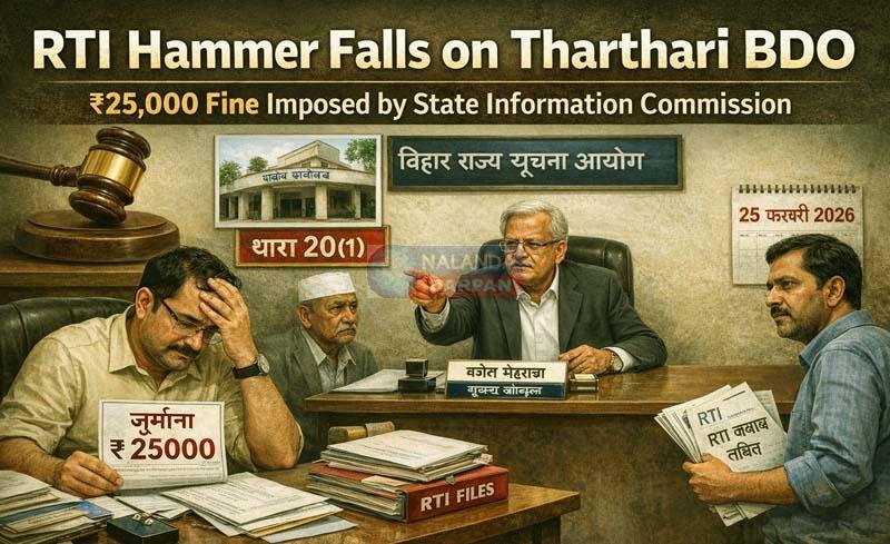 थरथरी BDO पर चला RTI का हथौड़ा, लगा 25 हजार का जुर्माना 1 The RTI hammer fell on the Tharthari BDO
