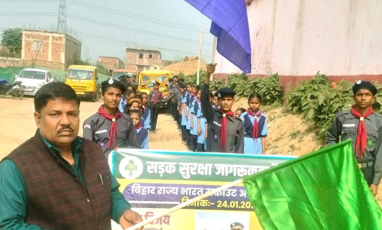 Nalanda ben road safety rally school students
