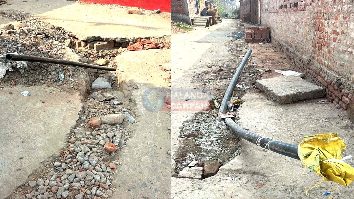 phed-pipeline-work-damaged , नल जल योजना नालंदा