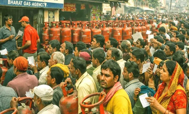 घरेलू गैस सिलेंडर को लेकर अफरा-तफरी, एजेंसियों पर उमड़ी भारी भीड़ 1 LPG cylinder rush in Bihar