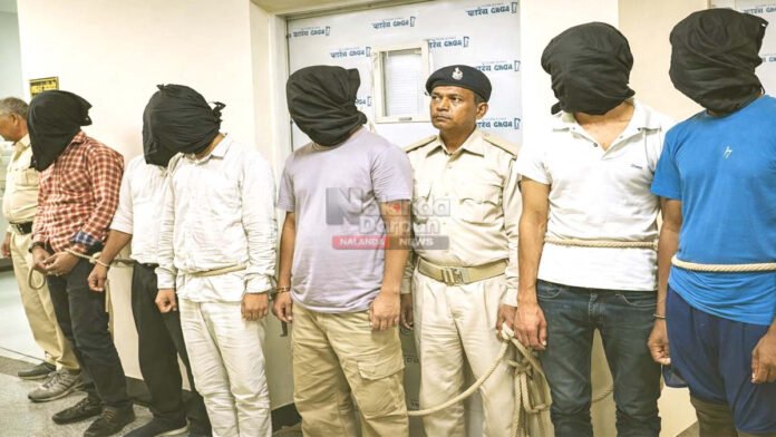 लहेरी थाना क्षेत्र में बड़ी चोरी का खुलासा, अंतर्राज्यीय चोर गिरोह के 8 बदमाश धराए Nalanda jewellery theft