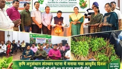 कृषि अनुसंधान संस्थान पटना में मनाया गया आयुर्वेद दिवस, किसानों के बीच 15 हजार तुलसी पौधों का वितरण 4 Agricultural Research Institute Patna